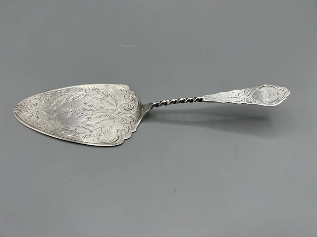 RARE ALBERT COLES COIN SILVER PIE SERVER MONOGRAMED 56 Grams