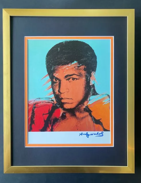Andy Warhol  1984 Signed Muhammad Ali Print Matted To Be Framed 11X14 List$549=