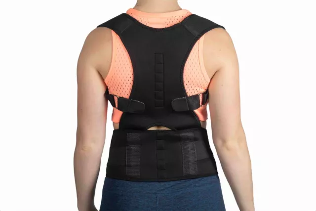 Women Men Posture Corrector Brace Full Back Support Clavicle Shoulder (Black)
