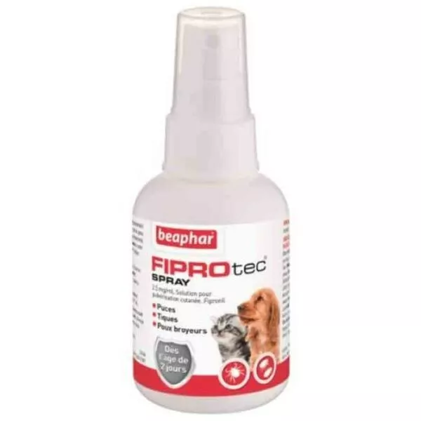 fiprotec spray anti puces /tiques des l âge de 2 jours  chat/ chien chaton chiot