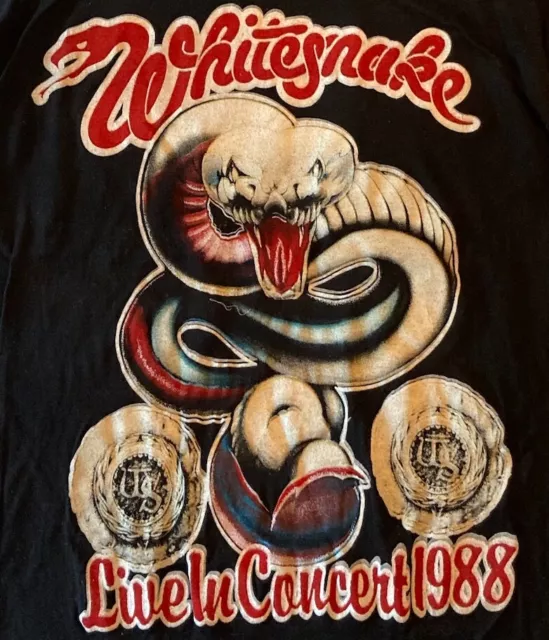 VINTAGE & RARE Whitesnake / Great White Live 1988 Concert Tour T-Shirt Original