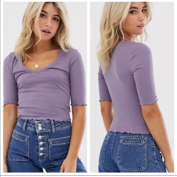 Free People Up All Night Cami Tee Top, Ash Purple, X-Large, RRP $78