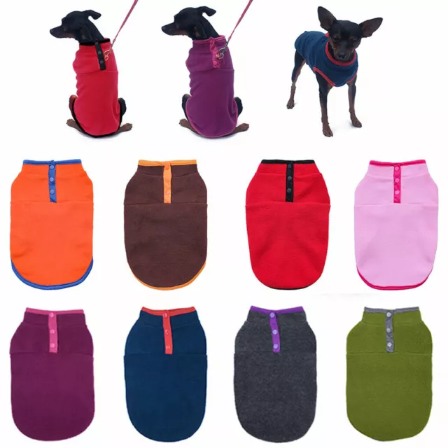 Animale Domestico Cane Pile Felpa Maglione Jumper Cappotto Caldo Cani Abiti P ☽