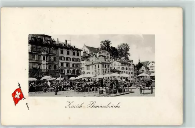 10605425 - Zuerich Marktszene Gemuesebruecke Zuerich Stadt