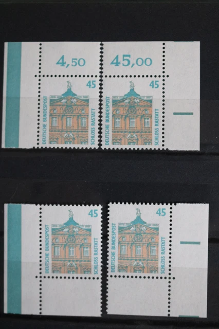 K-7-2, Bund BRD DS SWK 1990 MiNr. 1468 - 45 PF - alle 4 Ecken E1-E4 postfrisch