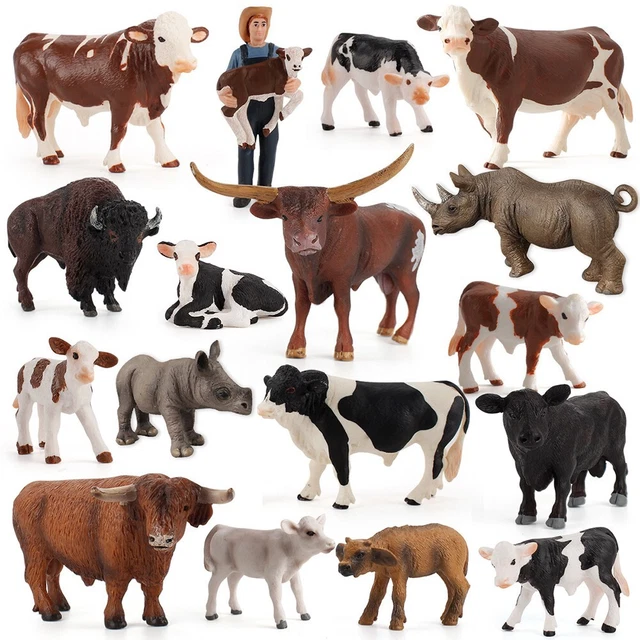 Interactive Animal Toys Set Simulation Farm Figures for Kids' Learning