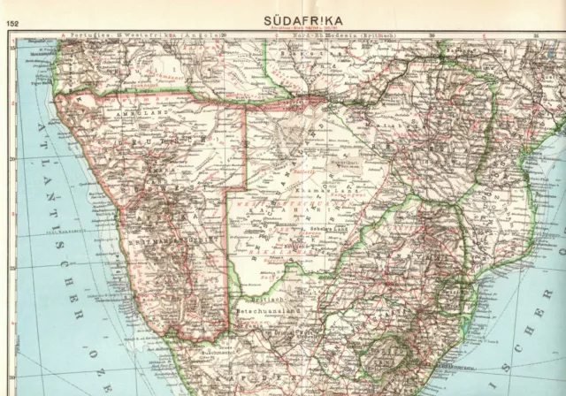 Deutsch-Südwest, Togo und Kamerun, farbige Landkarte 1 : 10.000.000, Herder 1932