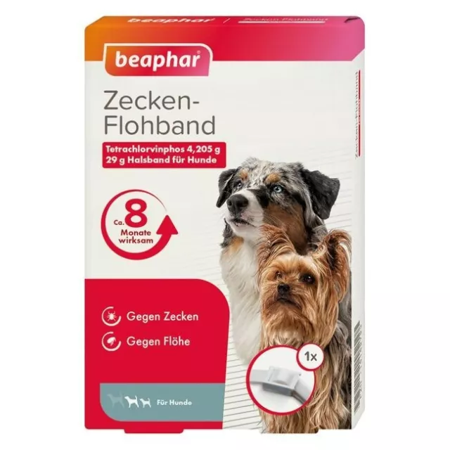 Beaphar Zecken Flohband 60cm mit Langzeitschutz für Hunde NEU&OVP