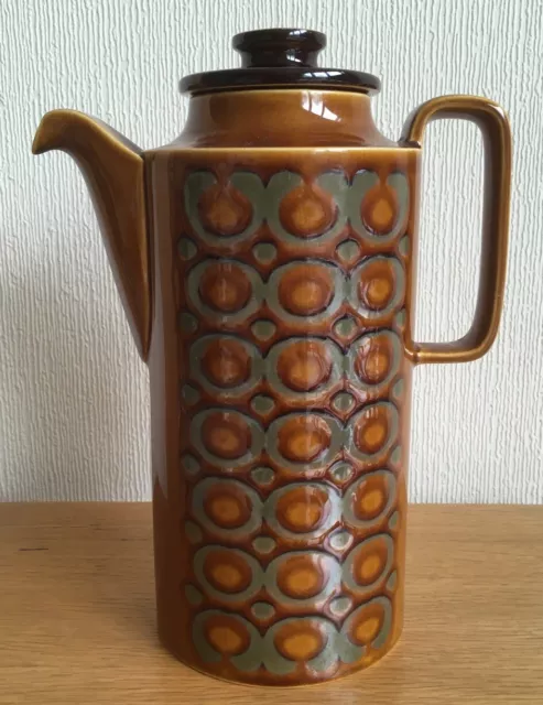 Vintage HORNSEA BRONTE Design Tall Coffee Pot with Lid Ceramic 1970s Pottery