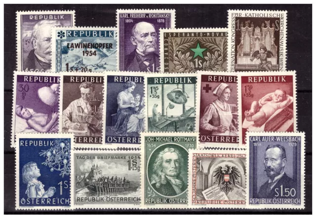 Austria. 1954. Yvert 829/844.MNH**. Perfect