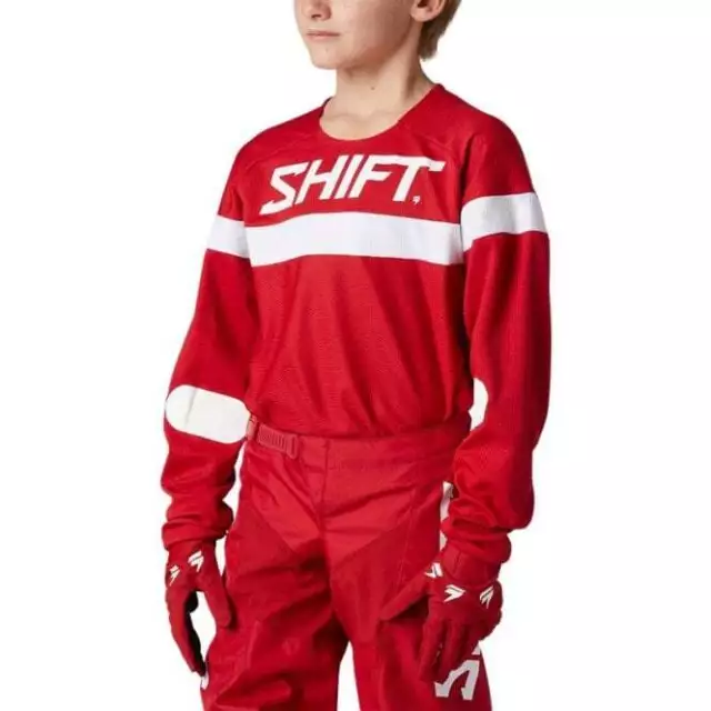 Shift MX (YOUTH) White Label HAUT MX Motocross Jersey (Red/White)