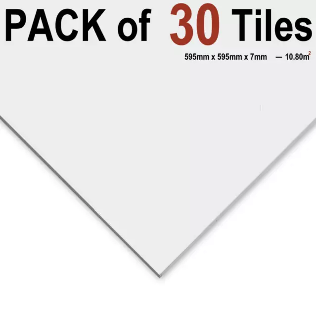 10,8 m2 abgehängte Vinyldecke abwischbar EasyClean 595 mm x 595 mm x 7 mm 30 Fliesen