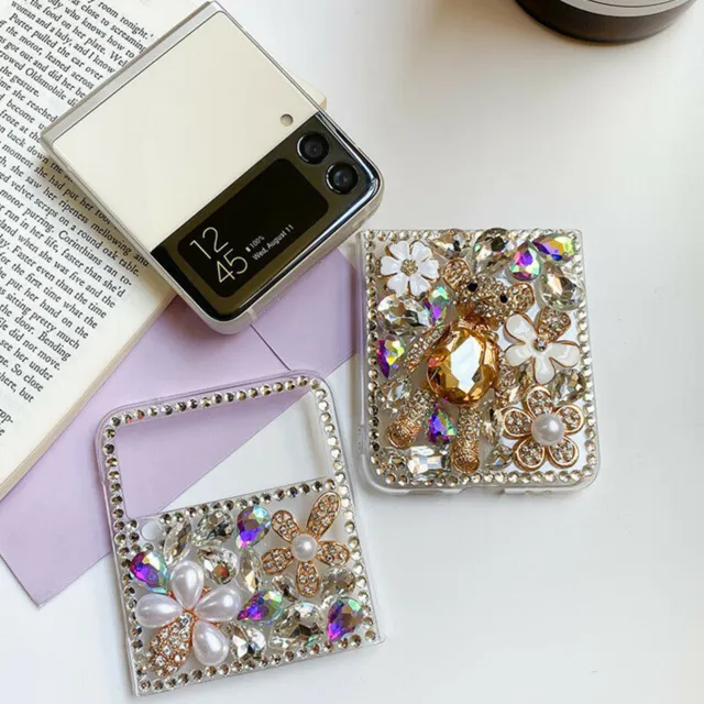 Coque en cristal de diamant Bling coque pour téléphone Samsung Galaxy Z Flip 3