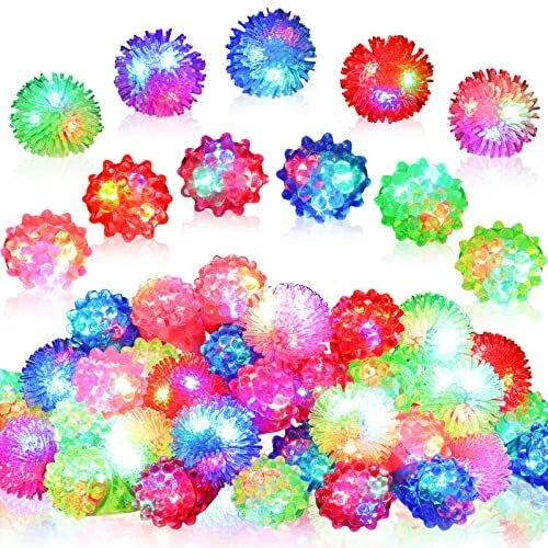 40 Pack Light up Ring for Light up Balloons LED Bumpy Jelly Rings Flashing