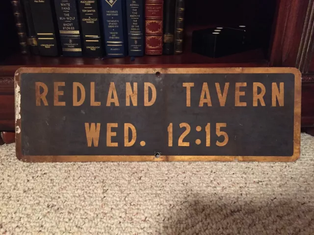 Vintage Redland Tavern Metal Sign - Perfect for the Man Cave