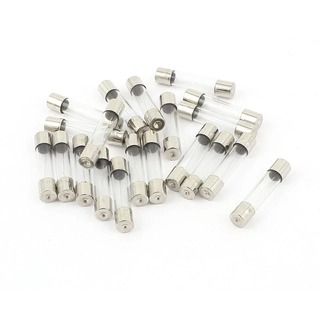 20Pcs 6X30mm,  Fusion Rapide Bas Puissance Coupure Fusible Tube Verre 6.3A 250V