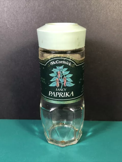 Vintage McCormick | Fancy Paprika | Spice Jar | Green Lid | Empty