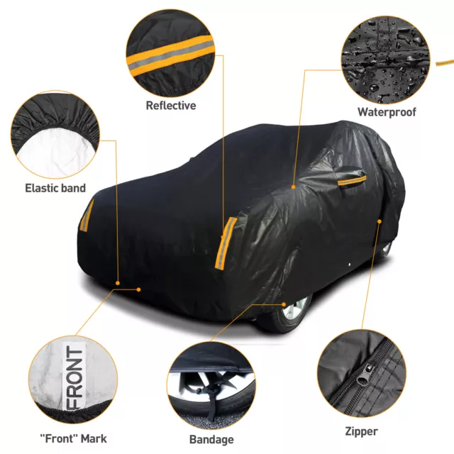 Full Car Cover UV Protection Waterproof Breathable Medium Size Universal For SUV 2