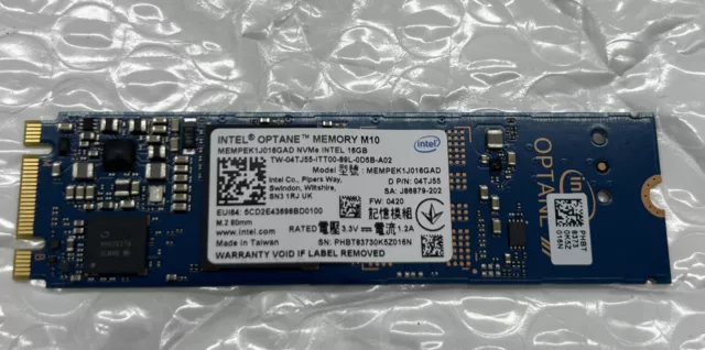 Lot of 20 Intel Optane Memory M10 SSD M.2 2280 16GB MEMPEK1W016GA PCIe