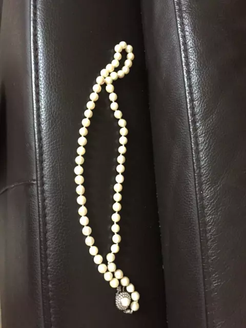Perlencollier Perlen 835er Silber Verschluß Perle Perlenkette ca.48 cm