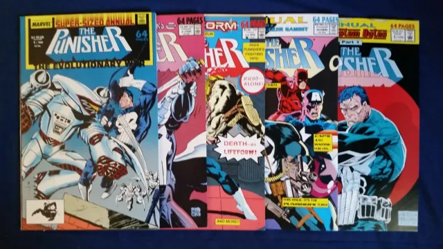 Punisher Annual Vol 1 Lot | Issues 1 2 3 4 5 | VF+(8.5) | 1988-1992