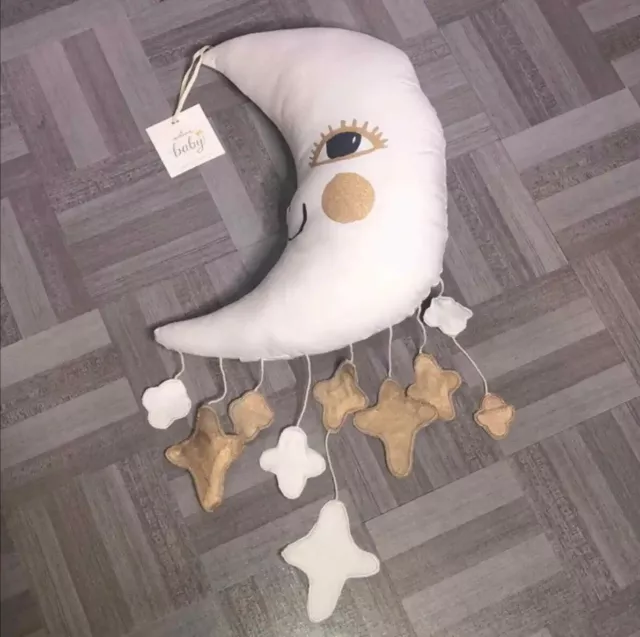 Nwt Hallmark Baby Moon Stars Dream Big Baby Room Nursery Soft Pillow Wall Decor