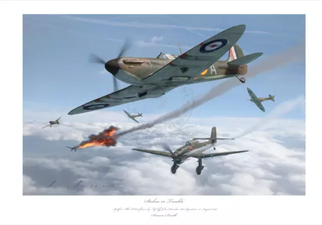 Battle Of Britain Ace John Dundas Spitfire Mk1 Limited Edition Signed Print