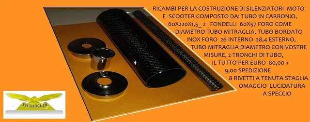  silenziatore kit ricambi moto e scooter in carbonio fai da te.