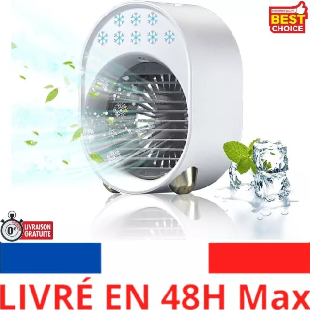 Mini Climatiseur Portable Mobile  Sans Évacuation Ventilateur Silencieux 3600mAh