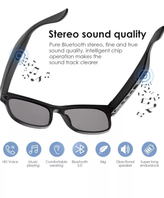 Smart Audio Glasses Wireless Bluetooth Sunglasses Open Ear Music&Hands