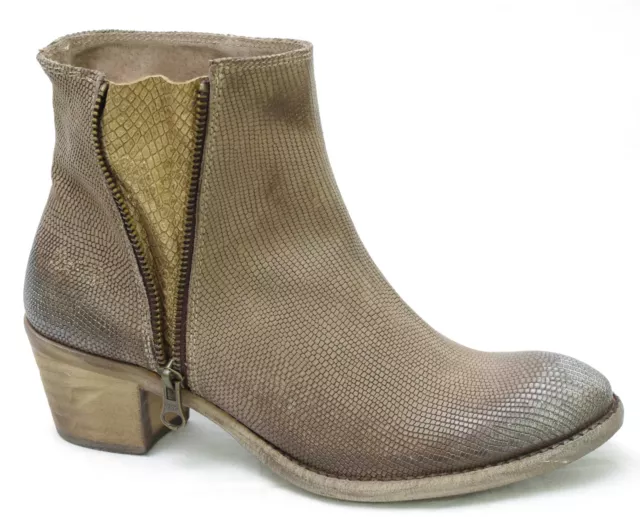 BUNKER Shoes Bottines boots femme beige foncé cuir GEKO TABAC