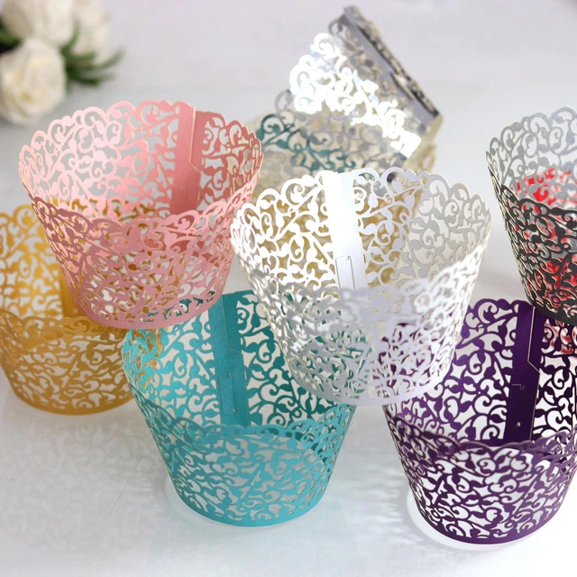 50 pz bordo carta torta supporto cupcake cavo sigillato in modo sicuro forma rettangolare