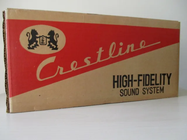 Crestline 1960 6T-220 6 transistor radio with speaker cabinet and original box