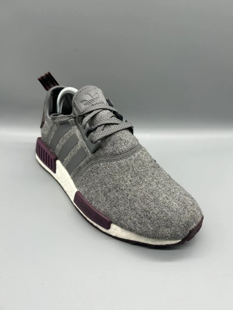 Nmd r2 trainers grey on sale maroon