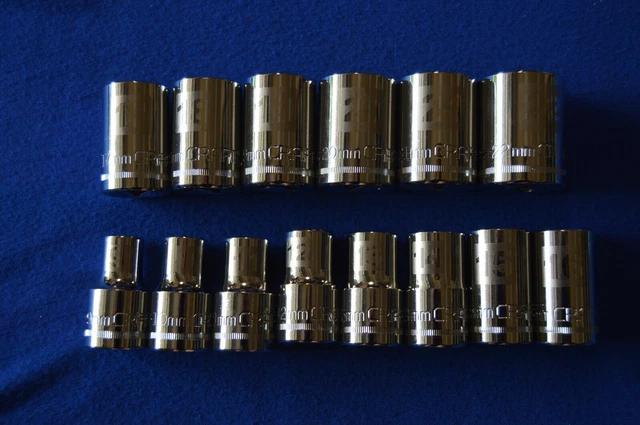 Craftsman Easy Read Laser Etch 14 PC 1/2" Drive Metric 6 PT Sockets 9-22 mm 474