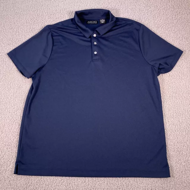 Axist Mens Polo Shirt Size L Blue Jersey Performance Golf Short Sleeve