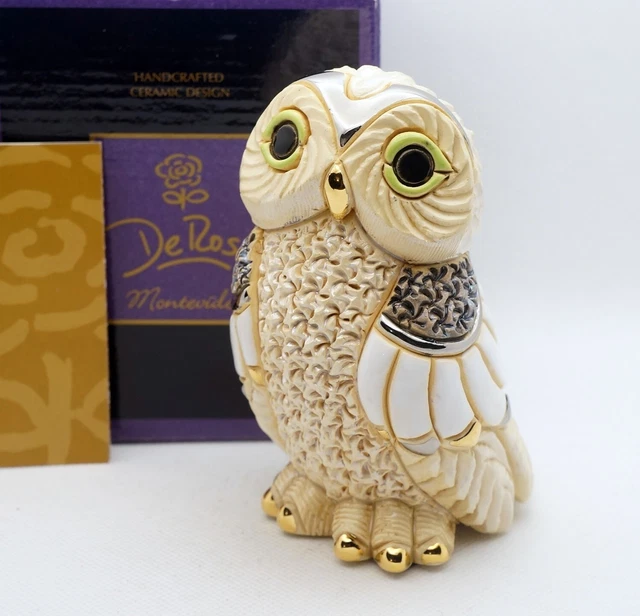 New De Rosa Rinconada Figurine Amazing Adult Winter Owl Gold Enamel DeRosa New De Rosa Rinconada Figurine Amazing Adult Winter Owl Gold Enamel DeRosa
