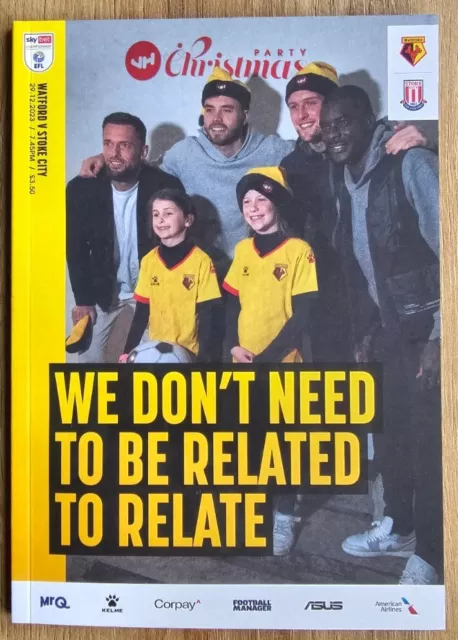 Watford FC v Stoke City - 29.12.23 Programme