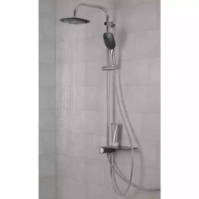 Overhead Shower Set with Lateral Tray AQUASTAR Chrome-Anthracite SCHÜTTE 3