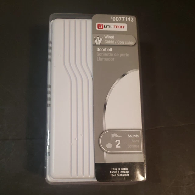 UTILITECH WHITE DOORBELL Kit Wired Doorbell 2 Chimes White Finish