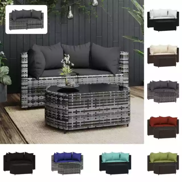 Garten Ecksofa mit Kissen Lounge Sofa Gartenmöbel Modular Poly Rattan vidaXL