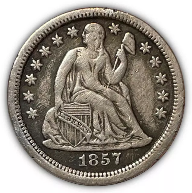 1857 Seated Liberty Silver Dime Extremely Fine XF Coin #6520