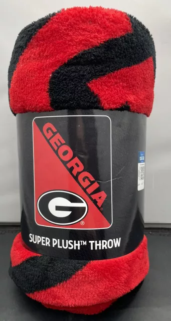 Georgia Bulldogs Northwest NCAA Super Plush Throw 46"x60" Red and Black