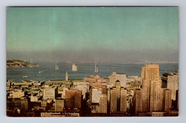 San Francisco CA-California, City View San Francisco Bay Bridge Vintage Postcard