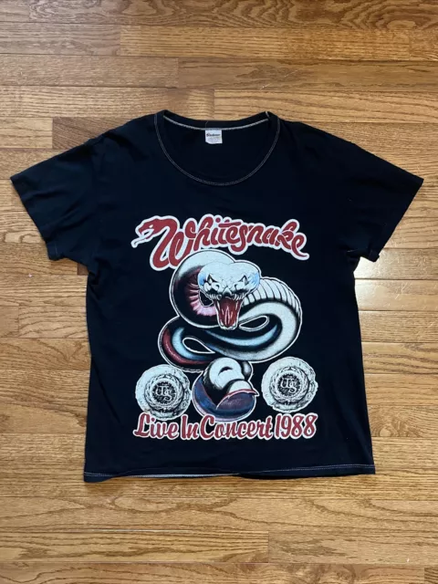 VINTAGE & RARE Whitesnake / Great White Live 1988 Concert Tour T-Shirt Size L
