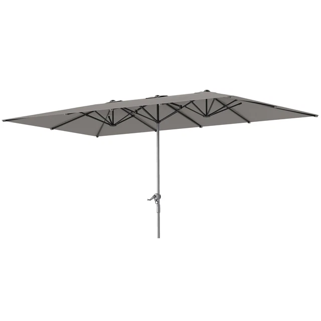 Outsunny Ombrellone da Giardino 2.6 m con Presa d'Aria e Frange