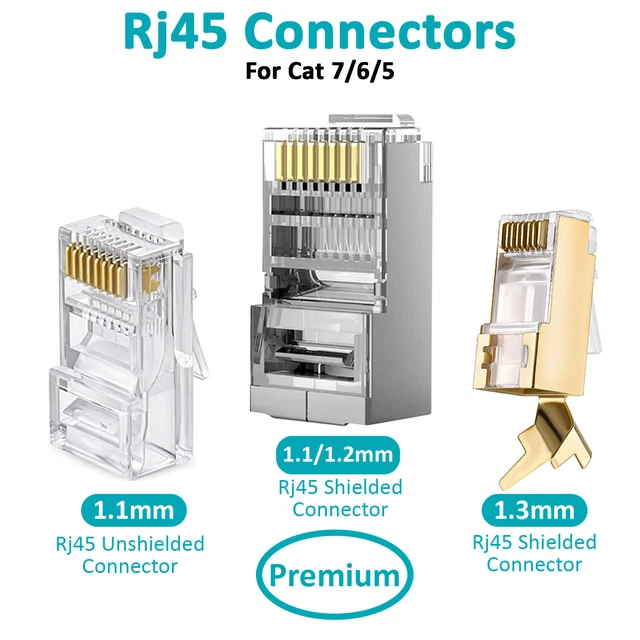 RJ45 SHIELDED CONNECTOR Network Cable End 8P8C Plug Pass