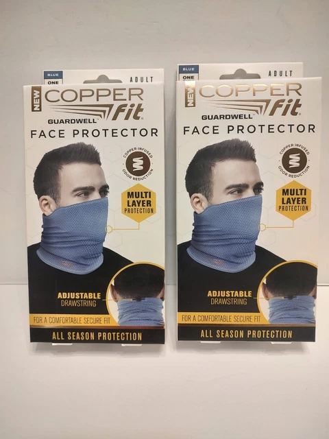 2 Packs GUARDWELL COPPER FIT FACE PROTECTOR MASK - COLOR BLUE