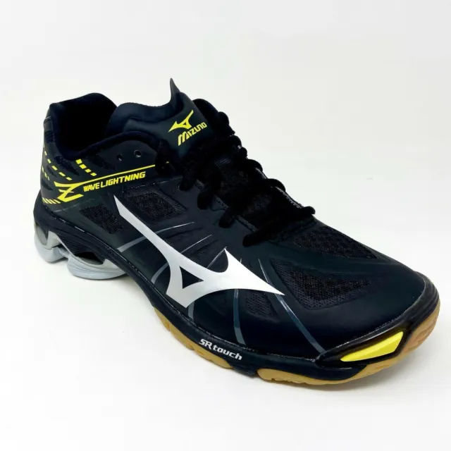 Mizuno Wave Lightning Z Black Silver Yellow Womens Traction Volleyball Shoes 2