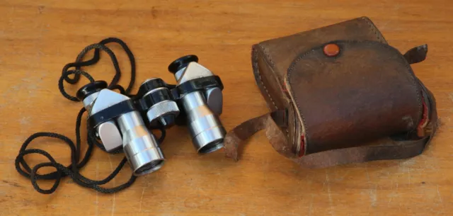 Vintage MSC EAGLE COATED Compact Binoculars 8 x 20 Field 5.3° with Leather Case.